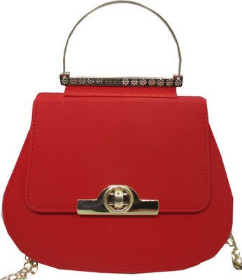 

Rahmanbags Girls Casual Red PU Sling Bag