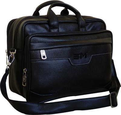

SM Men & Women Casual Black Leatherette Sling Bag