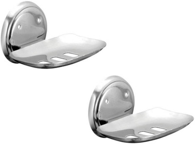 

WESBR Stainless Steel Soap Dish - Set Of 2(Silver)
