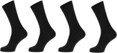 PinKit Men Solid Mid-Calf/Crew(Pack of 4)