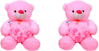 

ATTRACTIVE 1 FEET PINK SITTING SOFT HEART TEDDY BEAR BUY 1 GET 1 (PACK OF 2) - 30 cm(Pink)