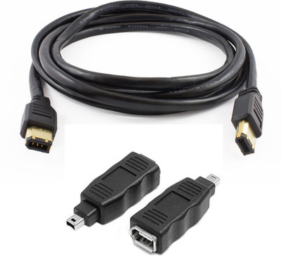 

Anweshas TV-out Cable High Speed Gold Plated FireWire IEEE 1394 Cable (6pin/6pin) 6-ft Includes Adaptor(Black, For Computer, 1.8)
