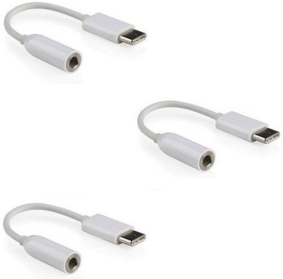 

VU4 SET OF 3PC Type-C To Female 3.5mm Jack Earphone (White) USB Adapter(White)