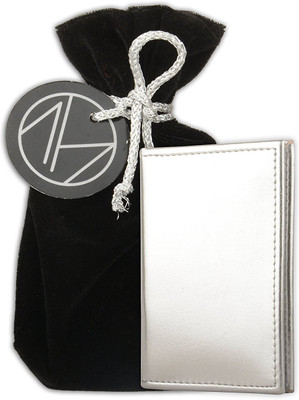 

MUAMUA Girls Silver Artificial Leather Card Holder(4 Card Slots)