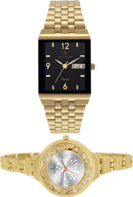 ADIXION 0041YM-1918YM01 New Series Gold Analog Combo Watch Watch - For Men & Women