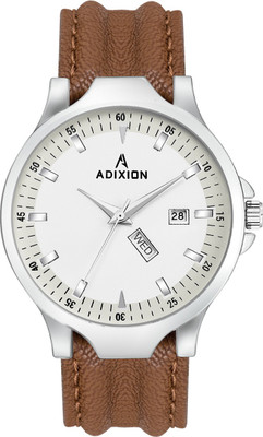 

ADIXION 9531SL02 New Leather Strep day & date Stainless Steel Youth Watch Watch - For Men