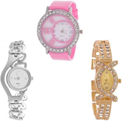 

Niyati Nx Silver Chain Golden And PU Strap New Fresh Arrival Stylish Combo WATCHES For Woman And Girls Watch - For Girls Watch - For Girls