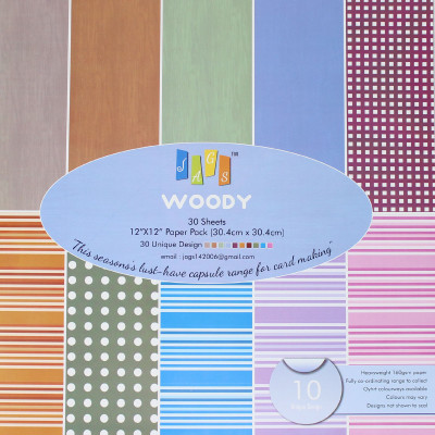 

JAGS 12x12 Inch Craft Papers Woody - (CPPS73) - 10 Pattern Designs 30 Sheets
