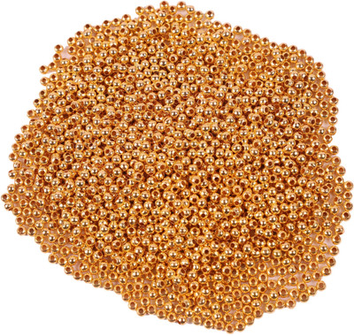 

Vardhman Metal gold beads for jewellery making Size 4 mm, pack of 900 beads
