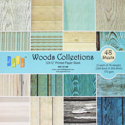 

JAGS 12x12 Inch Craft Papers Woods Collection - (CPPS74) - 16 Pattern Designs 48 Sheets