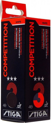 Stiga STIGA COMPETITION Table Tennis Ball(Pack of 1, White), White/orange