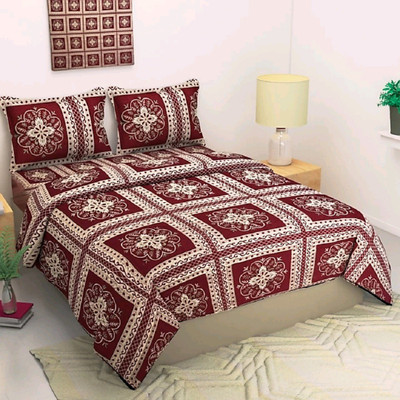 

AV Creations 144 TC Cotton Double Self Design Bedsheet(Pack of 1, Multicolor)