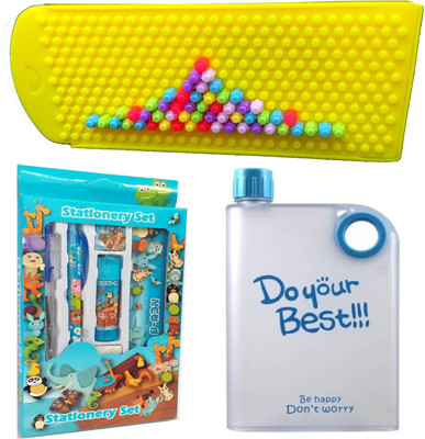 

TECHNOCHITRA Complete Gift Combo With Lego Pencil Box , Stationery Set & Ultra Slim A5 Water Bottle Birthday / Return Gift Set(Set of 3)
