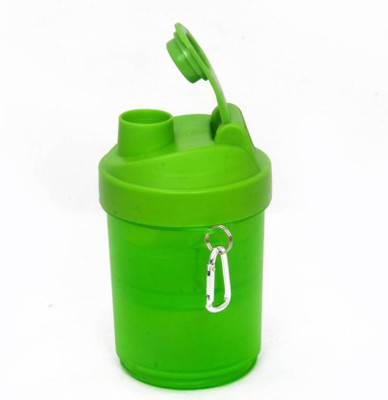 

Go Shaker Protein shaker bottle, 500 ml, Leak proof, 2 storage with pills section & a hook 500 ml Shaker(Pack of 1, Green)