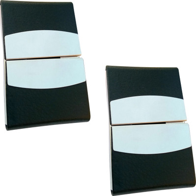 

Printmystic.com 10 Card Holder(Set of 2, Black, Silver)