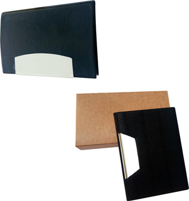 

Printmystic.com 10 Card Holder(Set of 2, Black, Silver)