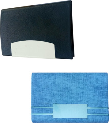 

Printmystic.com 10 Card Holder(Set of 2, Silver, Black)