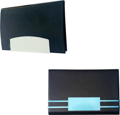 

Printmystic.com 10 Card Holder(Set of 2, Silver, Black)