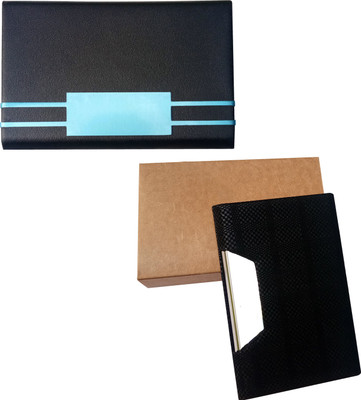 

Printmystic.com 10 Card Holder(Set of 2, Black, Silver)