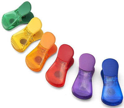 

CrownLit Board Clips for Organizing Notes Medium Plastic Magnetic Clip(Set of 6, Multicolor)