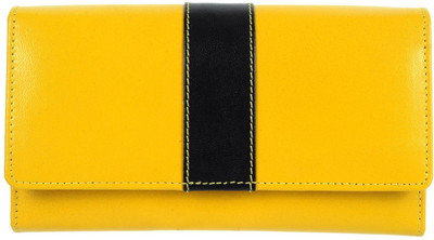 Leather Bull Party Yellow Clutch