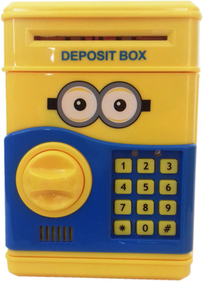 

kidoz kingdom ELECTRONIC SAFE BANK NUMBER LOCK - MINIONS Coin Bank(Yellow)