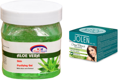 

Pink Root Hair Repair Spa 500ml and JOLEN Aloe Vera Bleach Crème 18g(Set of 2)