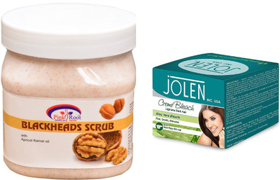 

Pink Root Bleackheads Scrub 500ml and JOLEN Aloe Vera Bleach Crème 18g(Set of 2)
