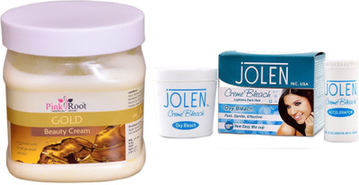 

Pink Root Gold Leaf Gel 500ml and JOLEN Oxy Bleach Crème 35g(Set of 2)