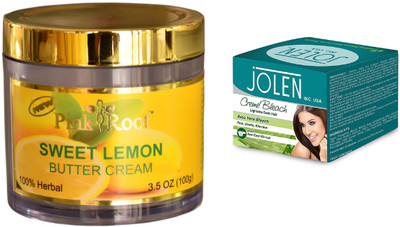 

Pink Root Shea Butter Skin Cream 100gm and JOLEN Aloe Vera Bleach Crème 18g(Set of 2)