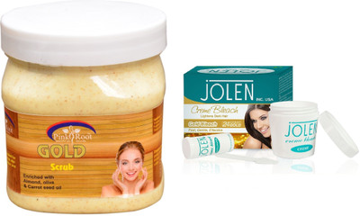 

Pink Root Gold Scrub 500ml and JOLEN Gold Bleach Crème 18g(Set of 2)