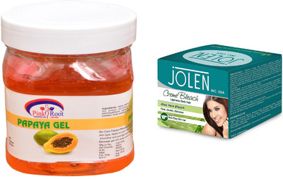 

Pink Root Aloe Vera Gel 500ml and JOLEN Aloe Vera Bleach Crème 18g(Set of 2)