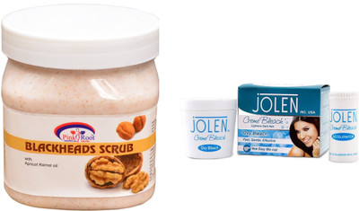 

Pink Root Bleackheads Scrub 500ml and JOLEN Oxy Bleach Crème 35g(Set of 2)