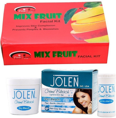 

Pink Root Gold Facial Kit gm and JOLEN Oxy Bleach Crème 35g(Set of 2)