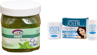 

Pink Root Mint Scrub 500ml and JOLEN Oxy Bleach Crème 35g(Set of 2)