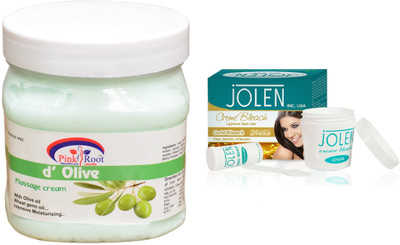 

Pink Root Fruit Scrub 500ml and JOLEN Gold Bleach Crème 18g(Set of 2)