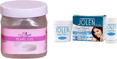 

Pink Root Tea Tree Mud Mask 500ml and JOLEN Oxy Bleach Crème 35g(Set of 2)