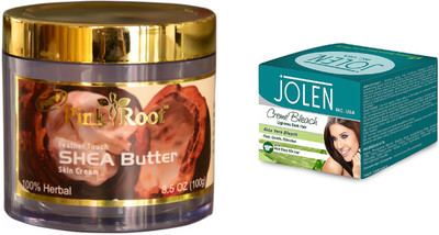

Pink Root Pomegranate Butter Cream 100gm and JOLEN Aloe Vera Bleach Crème 18g(Set of 2)