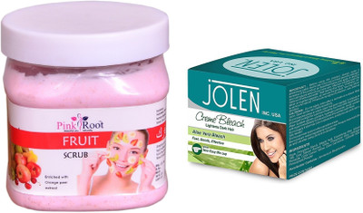 

Pink Root Foot Spa Cream 500ml and JOLEN Aloe Vera Bleach Crème 18g(Set of 2)