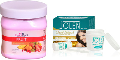 

Pink Root Cocoa Butter Cream 500ml and JOLEN Gold Bleach Crème 18g(Set of 2)