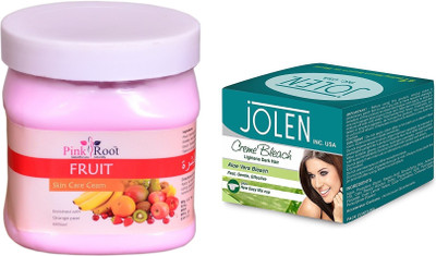 

Pink Root Cocoa Butter Cream 500ml and JOLEN Aloe Vera Bleach Crème 18g(Set of 2)