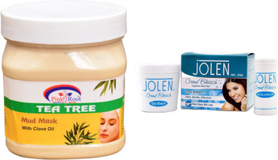 

Pink Root Sandal & Turmeric Mask 500ml and JOLEN Oxy Bleach Crème 35g(Set of 2)