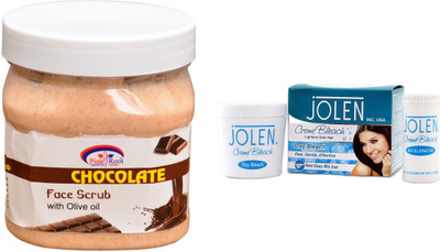 

Pink Root Chocolate Scrub 500ml and JOLEN Oxy Bleach Crème 35g(Set of 2)