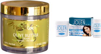

Pink Root Olive Butter Cream 100gm and JOLEN Oxy Bleach Crème 35g(Set of 2)
