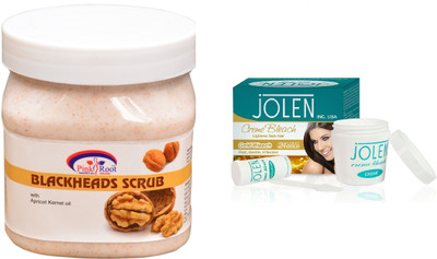 

Pink Root Bleackheads Scrub 500ml and JOLEN Gold Bleach Crème 18g(Set of 2)