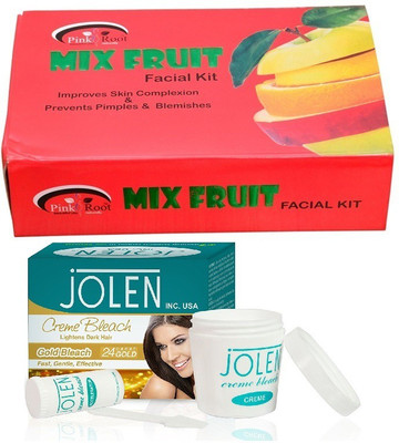 

Pink Root Gold Facial Kit gm and JOLEN Gold Bleach Crème 18g(Set of 2)