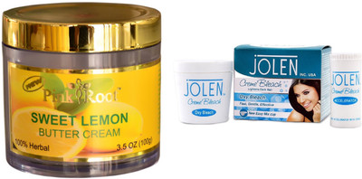

Pink Root Sweet Lemon Butter Cream 100gm and JOLEN Oxy Bleach Crème 35g(Set of 2)