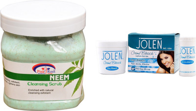 

Pink Root Neem Scrub 500ml and JOLEN Oxy Bleach Crème 35g(Set of 2)