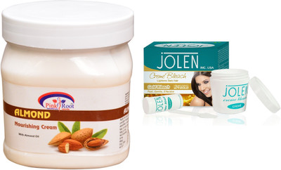 

Pink Root Fruit Skin Cream 500ml and JOLEN Gold Bleach Crème 18g(Set of 2)