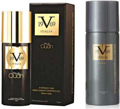 

Versace Prive Oudh Perfumed Spray 150 ml With Play On All Over Body Spray 150 ml(Set of 2)